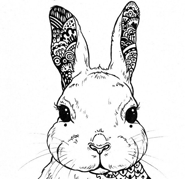 Velikonoční zajíček kreslený – omalovánky