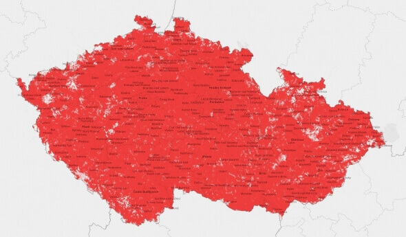 Vodafone - mapa pokrytí (mobilní internet)