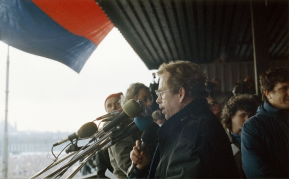 Václav Havel během sametové revoluce