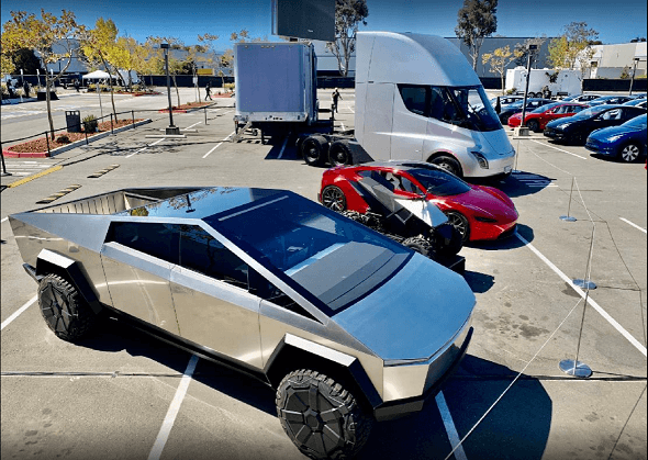Tesla automobily - fotografie modelů