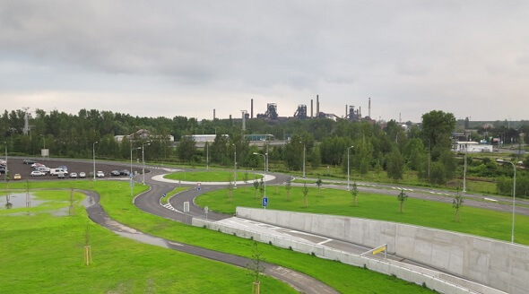 Ostrava - pohled na vysoké pece z dálky