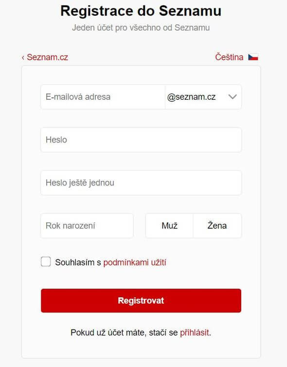 Jak založit e-mail na www.seznam.cz